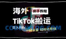 2024最新海外TikTok搬运玩法，一键去重轻松过原创，新手无经验也能日入1k【揭秘