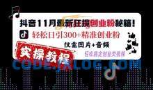 抖音11月最新狂揽创业粉秘籍仅需图片+音频，轻松搞定创业类视频