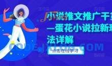 小说推文推广干货—蛋花小说拉新玩法详解