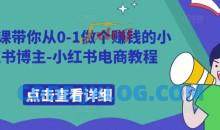 9节课带你从0-1做个赚钱的小红书博主-小红书电商教程