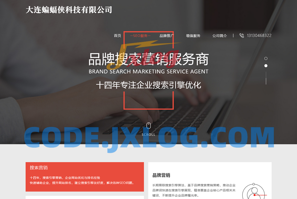 简洁大气且好看的排名seo官网网站源码  html源码