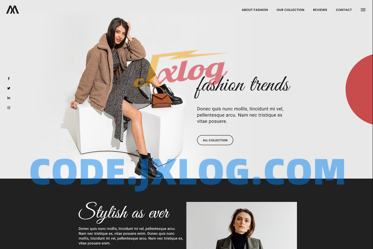 欧美时尚服饰网站源码  html5模板