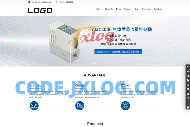 (自适应手机端)电子芯片类英文网站模板 pbootcms电子元件网站源码