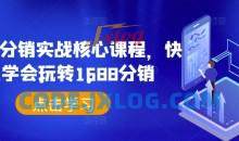 1688分销实战核心课程，快速学会玩转1688分销