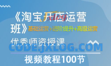 淘宝开店营运视频教程100节从基础运营+进阶提升+高级运营