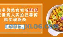 抖音带货美食领域课程，无需真人实拍仅靠剪辑实现涨粉