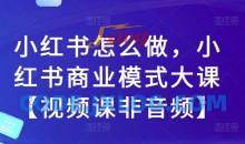 小红书怎么做，小红书商业模式大课【视频课非音频】