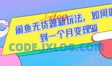 闲鱼无货源新玩法，如何做到一个月变现1W【揭秘】
