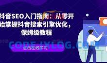 抖音SEO入门指南掌握抖音搜索引擎