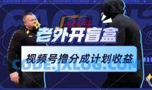老外开盲盒视频，撸视频号分成计划收益，每天只需一小时，新手小白轻松上手【项目拆解】