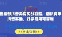 售楼部抖音卖房实战教程，团队两年抖音实操，好学易用可复制