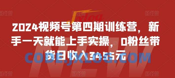 2024视频号第四期训练营,0粉丝带货日收入3455 2024视频号第四期训练营,0粉丝带货日收入3455