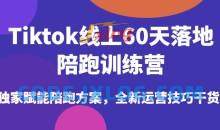 Tiktok线上60天落地陪跑训练营，独家赋能陪跑方案，全新运营技巧干货