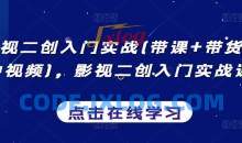 影视二创入门实战(带课+带货+中视频)，影视二创入门实战课