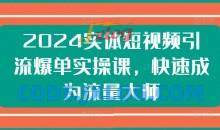 2024实体短视频引流爆单实操课，快速成为流量大师