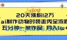 AI制作动物时装走秀全流程流量大项目拆解