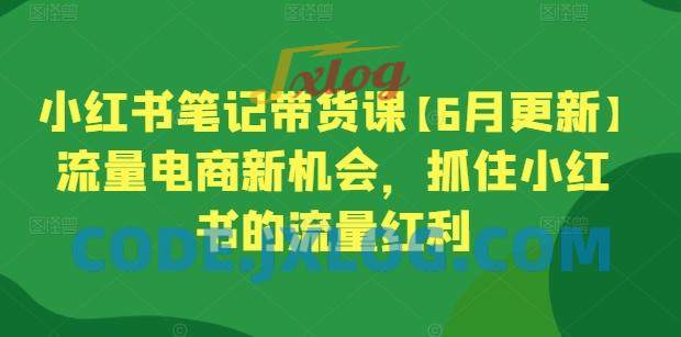小红书笔记带货课【6月更新】流量电商新机会,抓住小红书的流量红利 小红书笔记带货课【6月更新】流量电商新机会,抓住小红书的流量红利