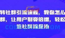 玩转社群引流课程，教你怎么玩社群，让用户裂变倍增，轻松打造社群流量池