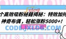 两个高效吸粉秘籍揭秘：轻松涨粉5000+