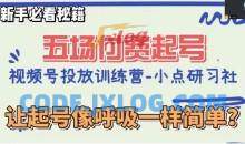 视频号直播付费五场0粉起号课，让起号像呼吸一样简单，新手必看秘籍