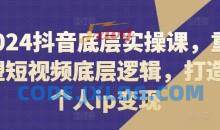 2024抖音底层实操课，​重塑短视频底层逻辑，打造个人ip变现