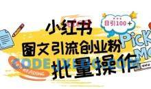 最新小红书批量图文引流技术，日引100+创业粉【揭秘】