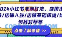 2024小红书电商打法，店前准备/店铺入驻/店铺基础搭建/如何找对标等