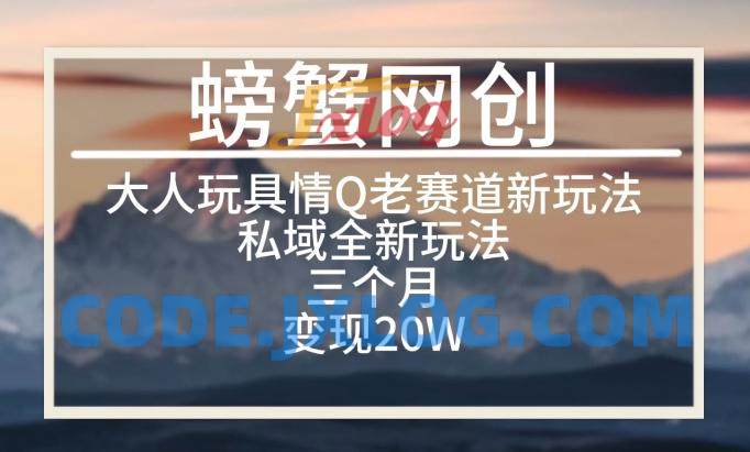 大人玩具情Q用品赛道私域全新玩法,三个月变现20W,老项目新思路 大人玩具情Q用品赛道私域全新玩法,三个月变现20W,老项目新思路
