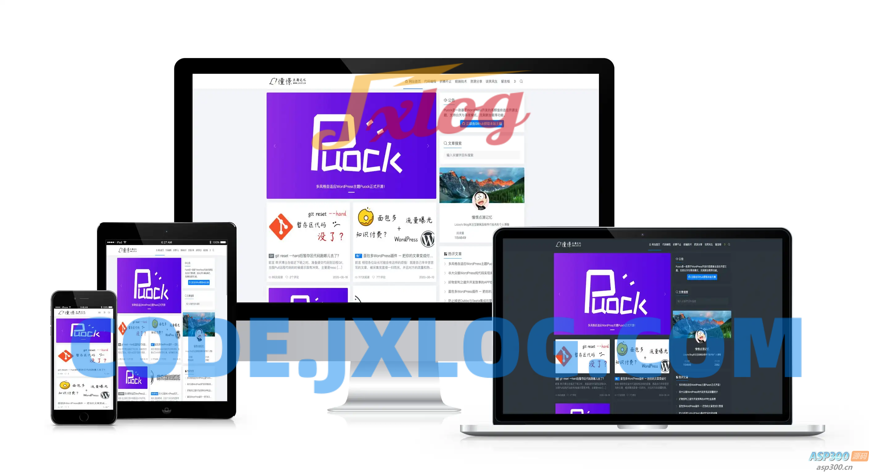 Puock基于WordPress开发的高颜值的自适应主题 支持白天与黑夜模式v2.8.4