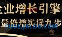 企业增长引擎流量倍增实操九步曲，一套课程帮你找到快速、简单、有效、可复制的获客+变现方式