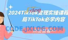 2024TikTok变现实操课程，入局TikTok必学内容