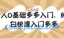 0基础拼多多入门，​纯小白快速入门多多