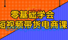 零基础学会短视频带货电商课程运营