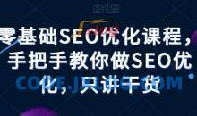 零基础SEO优化课程，手把手教你做SEO优化，只讲干货