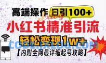 小红书顶级引流玩法，一天100粉不被封，实操技术