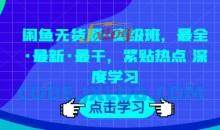 闲鱼无货源-高级班，最全·最新·最干，紧贴热点 深度学习