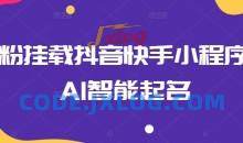 0粉挂载抖音快手小程序，AI智能起名