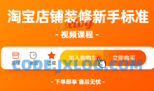 淘宝店铺装修新手标准视频课程