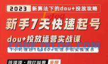 网红叫兽-新手7天快速起号：dou+起号运营实战课程，2023新算法下的抖加投放策略