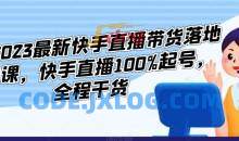 李总2023最新快手直播带货落地实操课，快手直播100%起号，全程干货