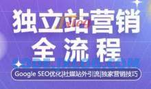 独立站营销全流程，Google SEO优化，社媒站外引流，独家营销技巧