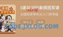 少年得到《0基础国际象棋冠军课》