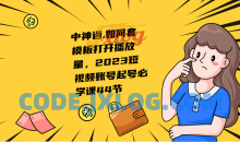 中神通.如何套模板打开播放量，2023短视频账号起号必学课44节（送钩子模板和文档资料）