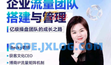 Becky·企业流量团队搭建与管理,掌握企业入局短视频的思维，亿级操盘手成功之路
