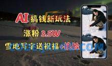 冬季搞钱新玩法，雪地写字表白送祝福、换脸，用免费AI手把手教你制作，轻松涨粉3.5w，接单到手软