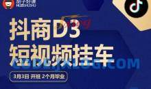 胡子好课 抖商D3短视频挂车：内容账户定位+短视频拍摄和剪辑+涨粉短视频实操指南等