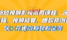 最新短视频影视混剪含pr剪辑视频修复等