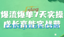 爆流爆单7天实操成长高能实战营