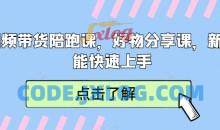短视频带货陪跑课好物分享课快速上手