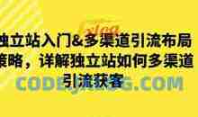优乐出海独立站入门&多渠道引流布局策略，详解独立站如何多渠道引流获客